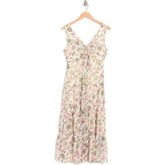 Gabby Skye Women's Sleeveless V-Neck Floral Print Knot Front Dress Size 12 NWT - Picture 13 of 13